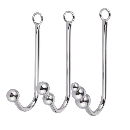 Anal Hooks with Anal Elegant 5334 Hook and Beaded Cuffs Collar 0905